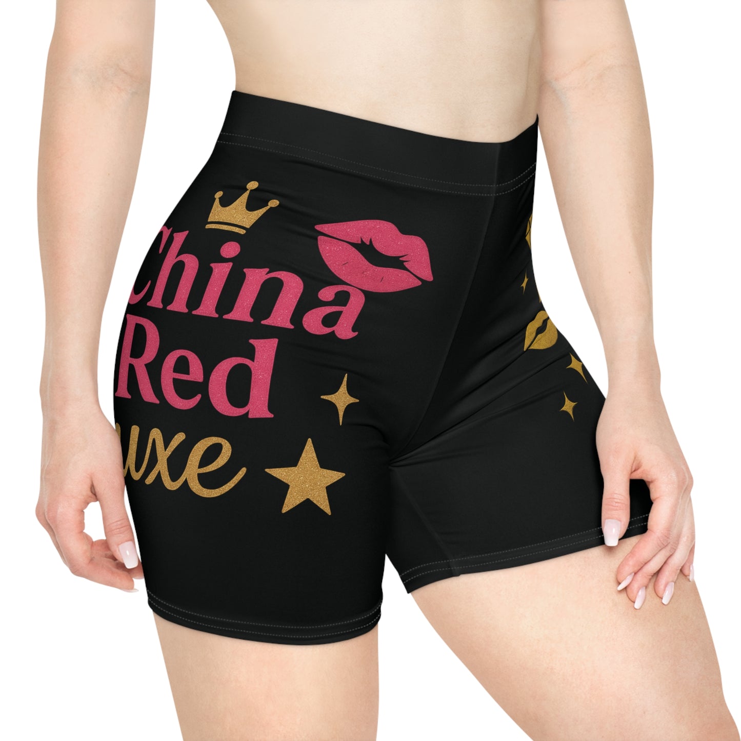 π₯ Baddie Black Shorts | China Red Luxe Γ Luxe Life Logo | Streetwear Vibes π€