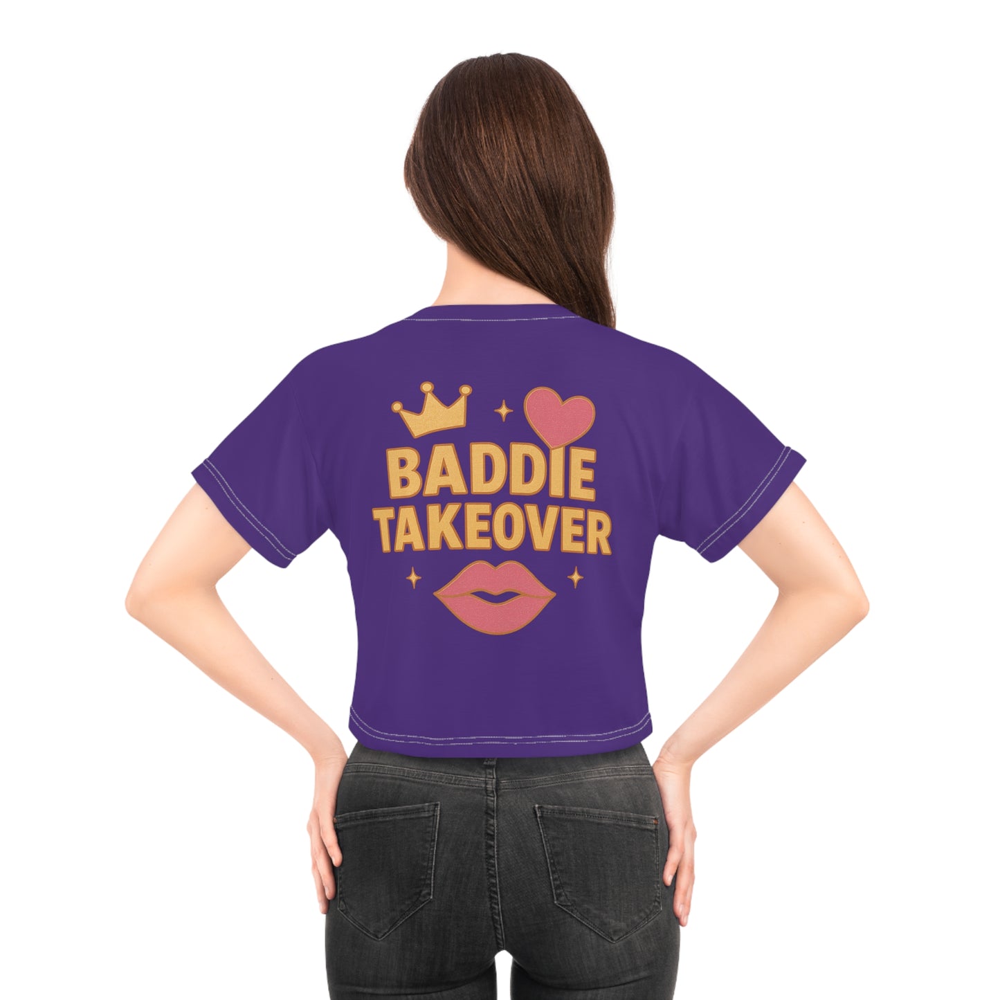 China Red Luxe Baddie Cropped Tee Purple