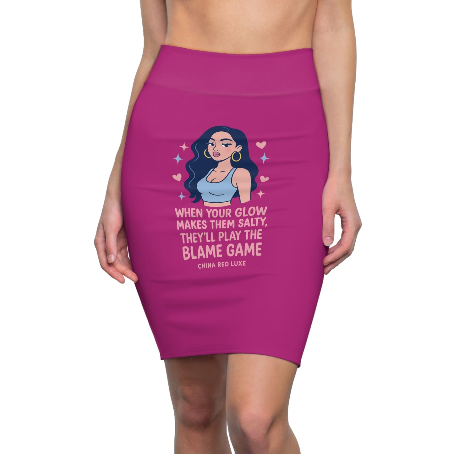 β¨ Glow Game Baddie Skirt β CHINA RED LUXE β¨