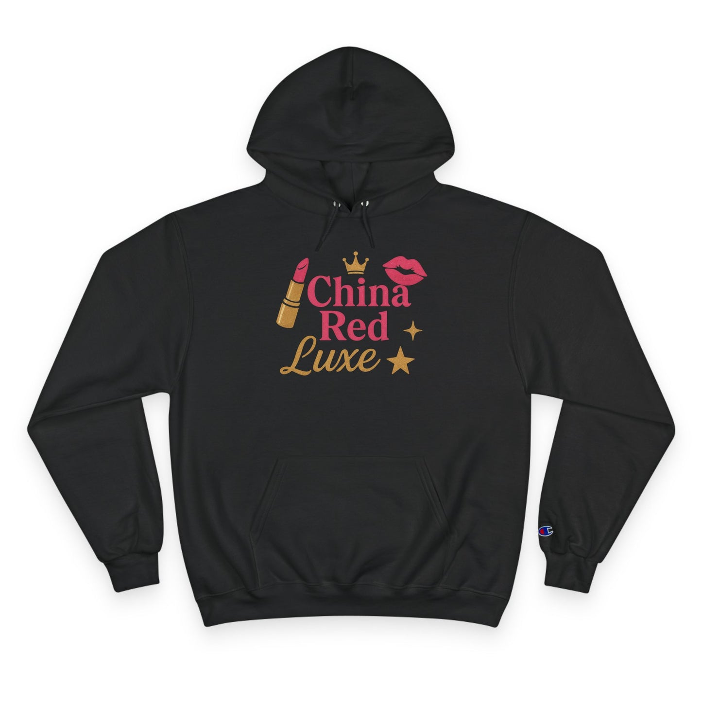 ✨ China Red Luxe Hoodie – Unisex Champion Edition ✨