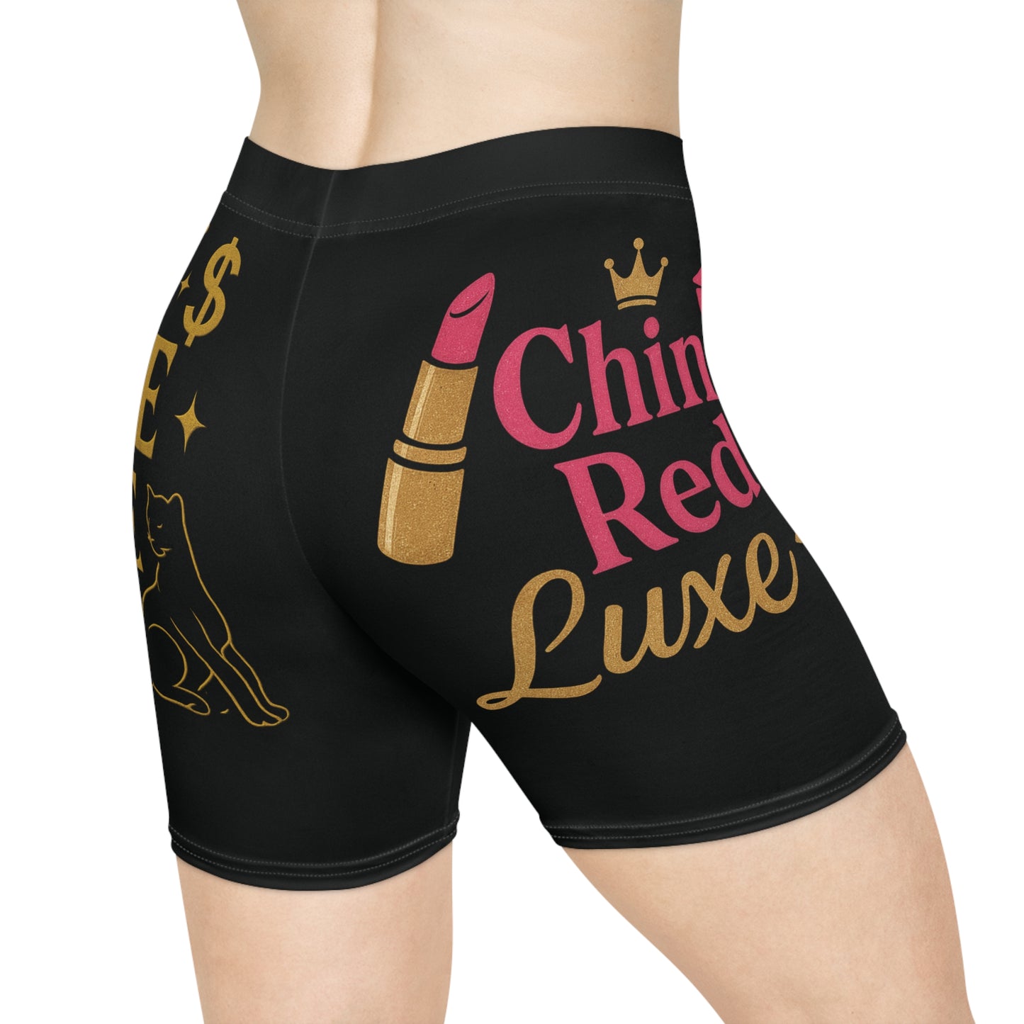 π₯ Baddie Black Shorts | China Red Luxe Γ Luxe Life Logo | Streetwear Vibes π€