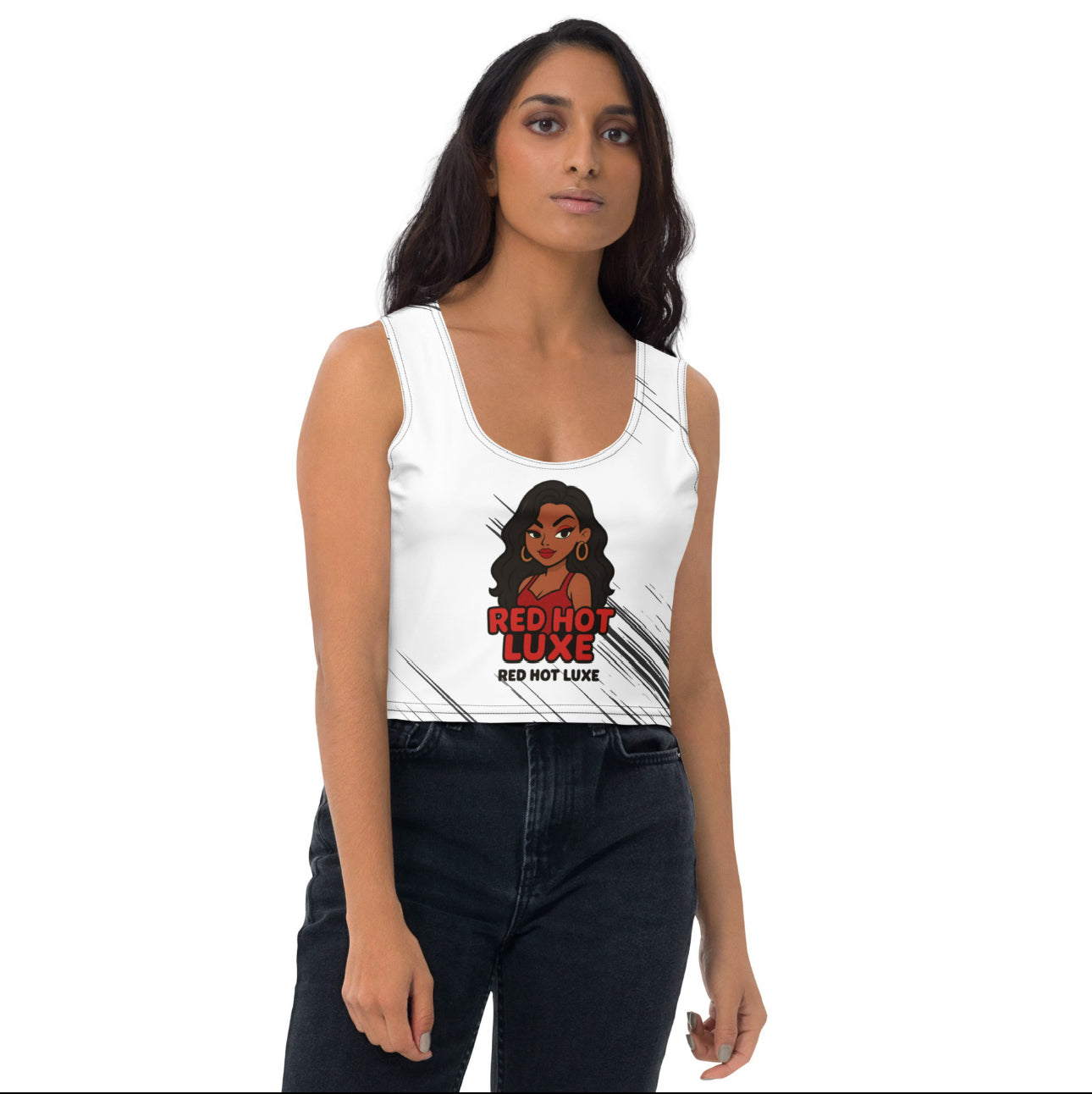 Red Hot Luxe Boss Babe Crop Top π