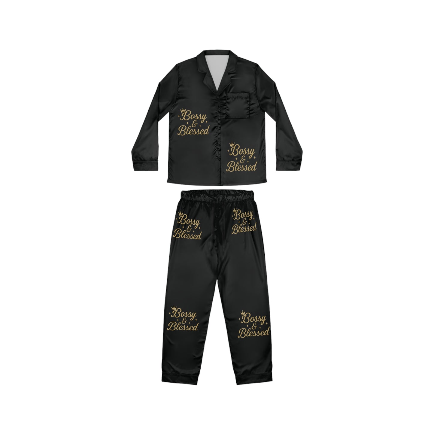 Red Luxe Bossy & Blessed Pajamas