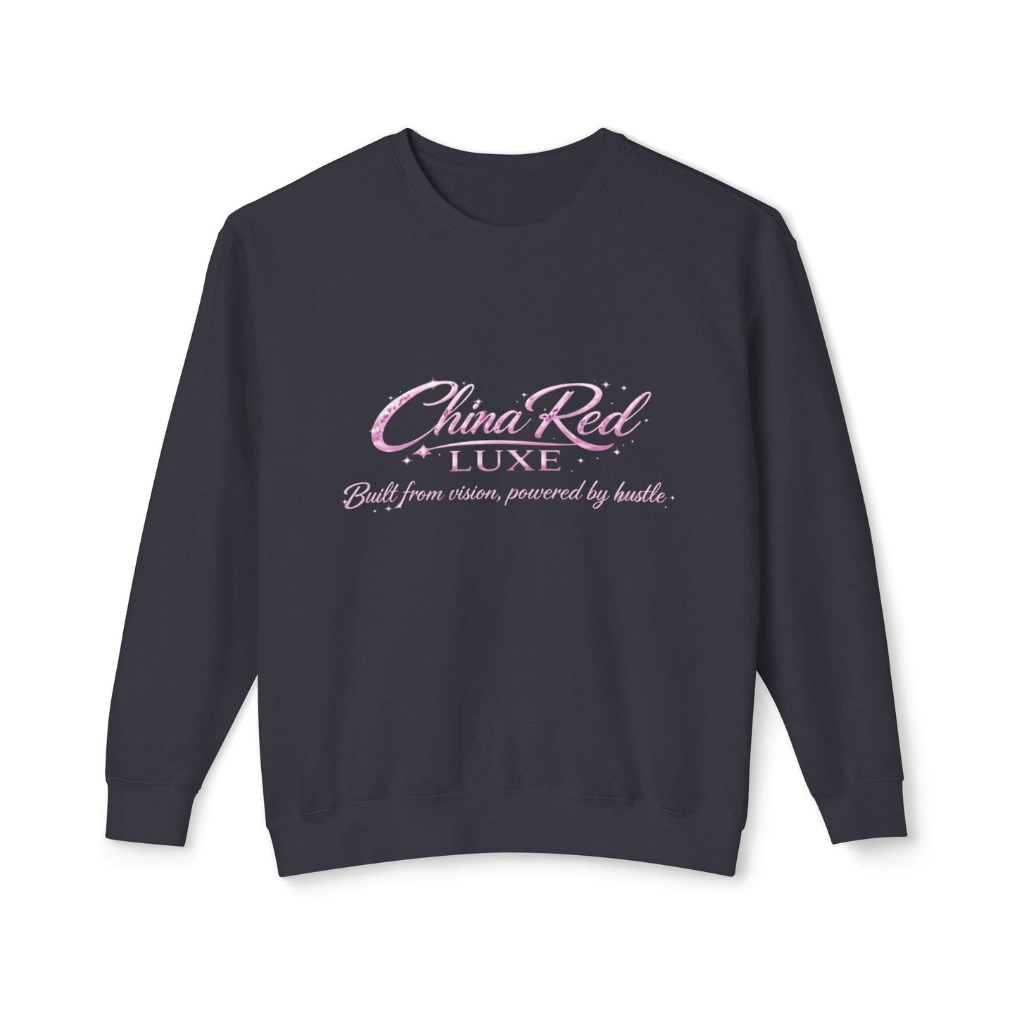 China Red Luxe Sweatshirt — "Built from Vision, Powered by Hustle"