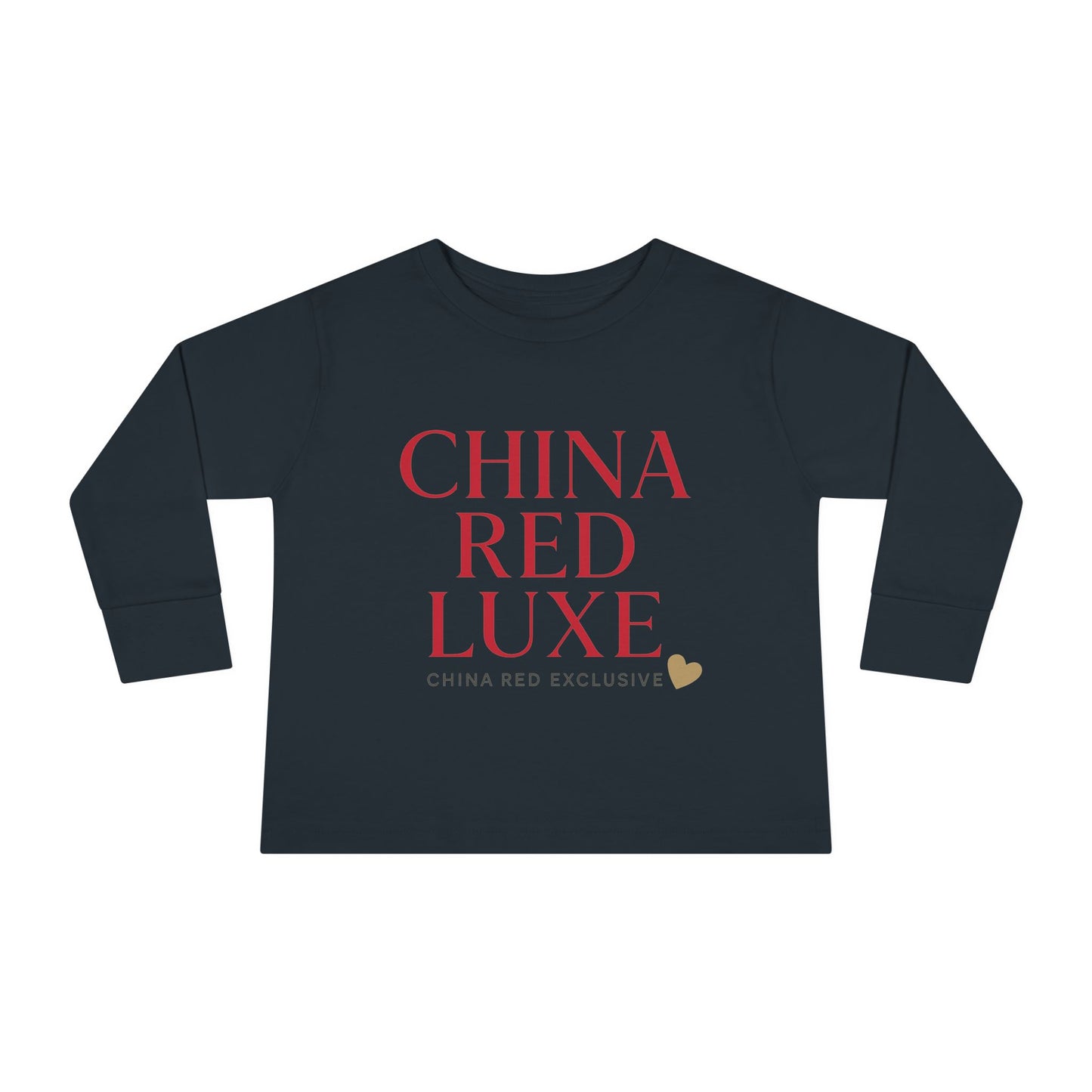 China Red Luxe - Toddler Long Sleeve Tee