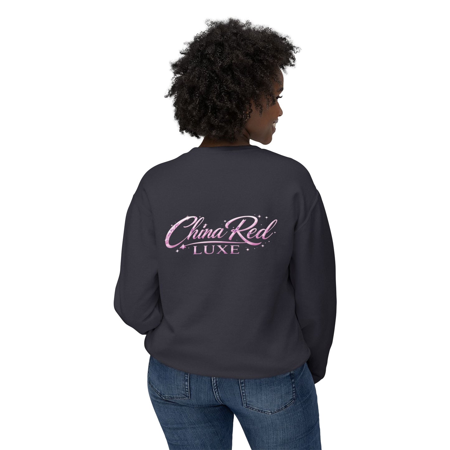China Red Luxe Sweatshirt — "Built from Vision, Powered by Hustle"