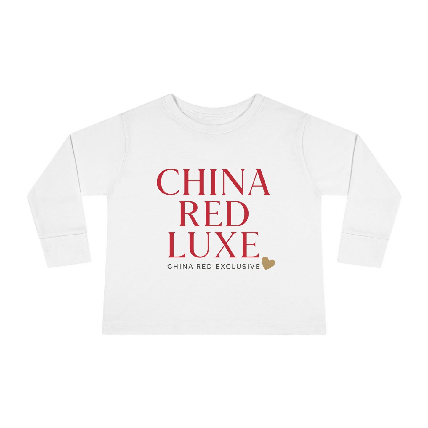 China Red Luxe - Toddler Long Sleeve Tee