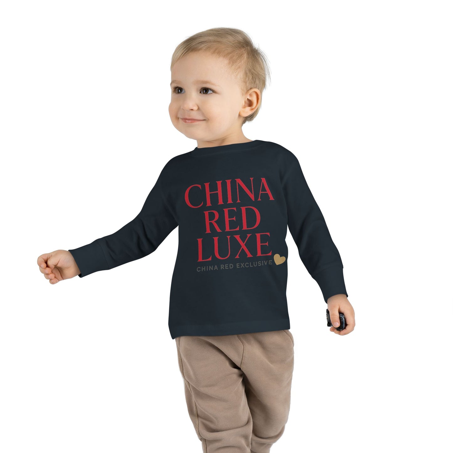 China Red Luxe - Toddler Long Sleeve Tee