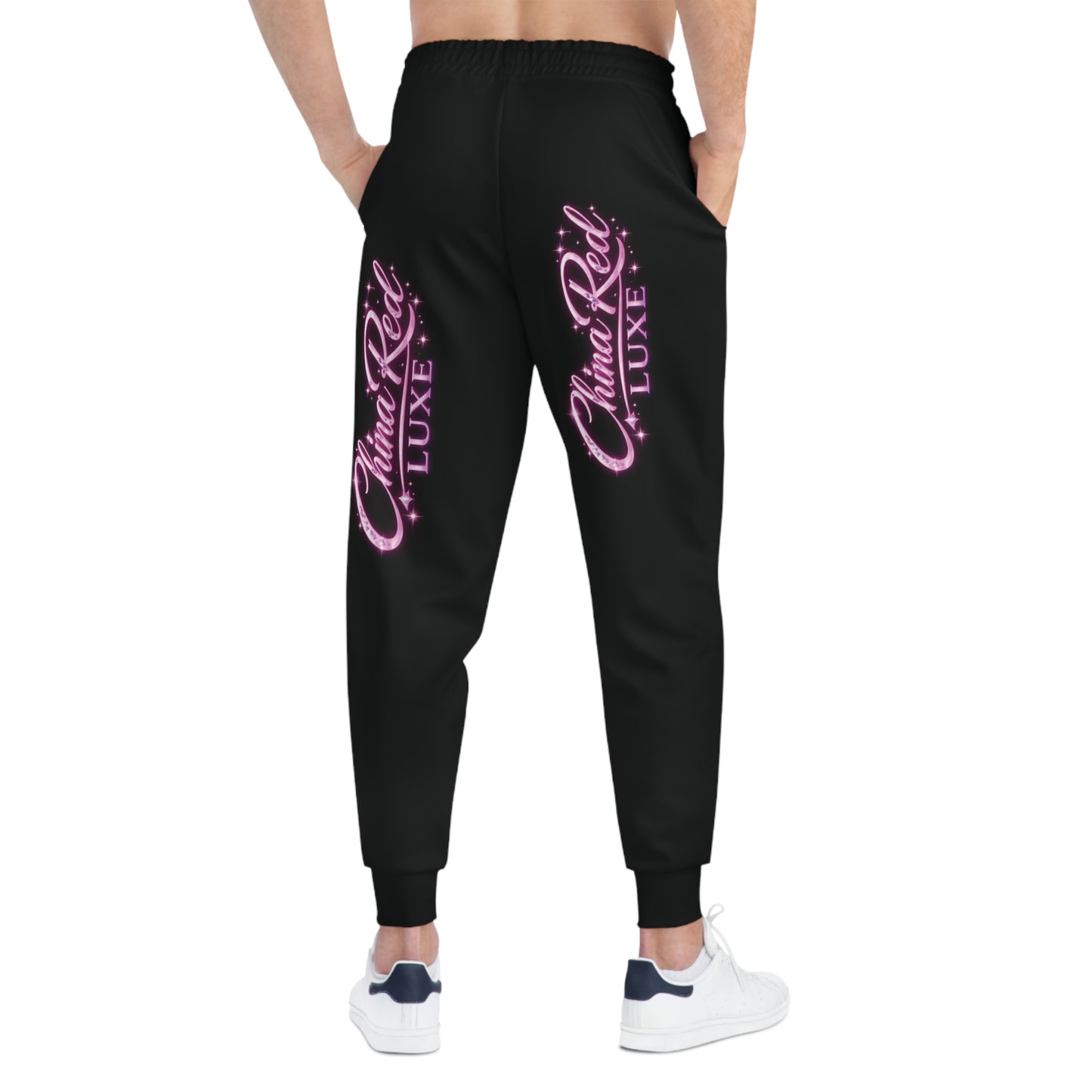 China Red Luxe Hustle Joggers