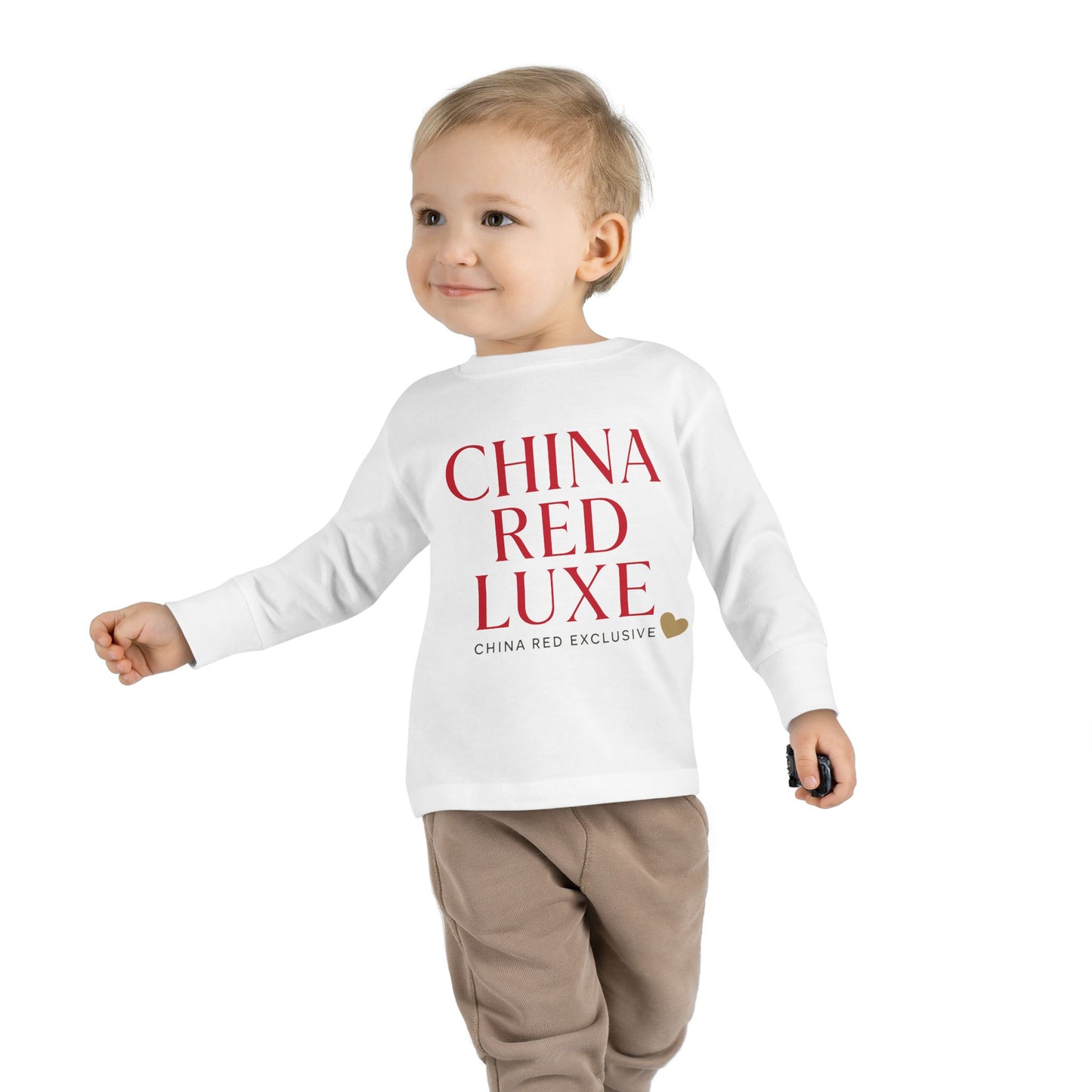 China Red Luxe - Toddler Long Sleeve Tee