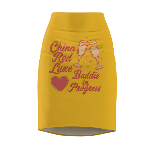 China Red Luxe Skirt For The Baddies ✨
