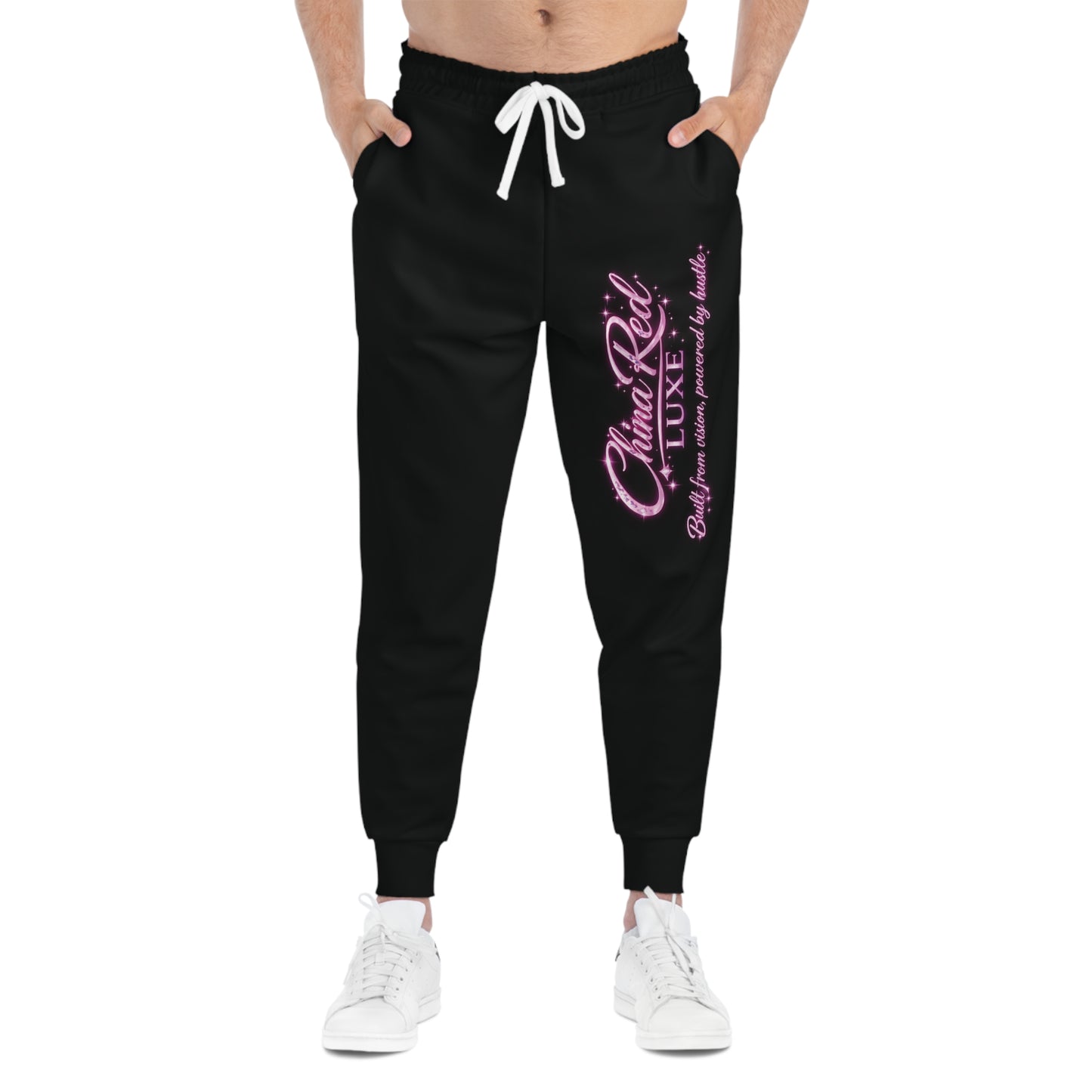 China Red Luxe Hustle Joggers