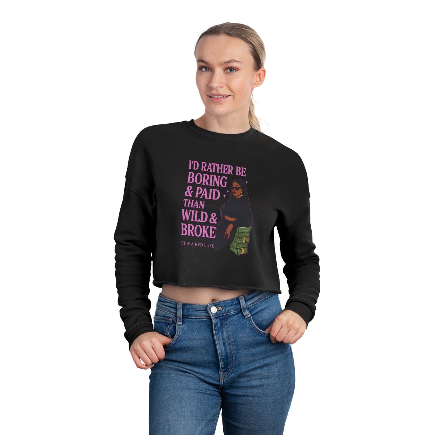 Motivational Cropped Sweatshirt - Women's Stylish Athleisure, Ideal for Casual Fridays, Gift for Entrepreneurs, Work-from-Home [...]