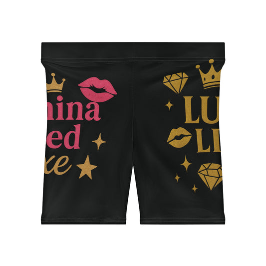 🔥 Baddie Black Shorts | China Red Luxe × Luxe Life Logo | Streetwear Vibes 🖤