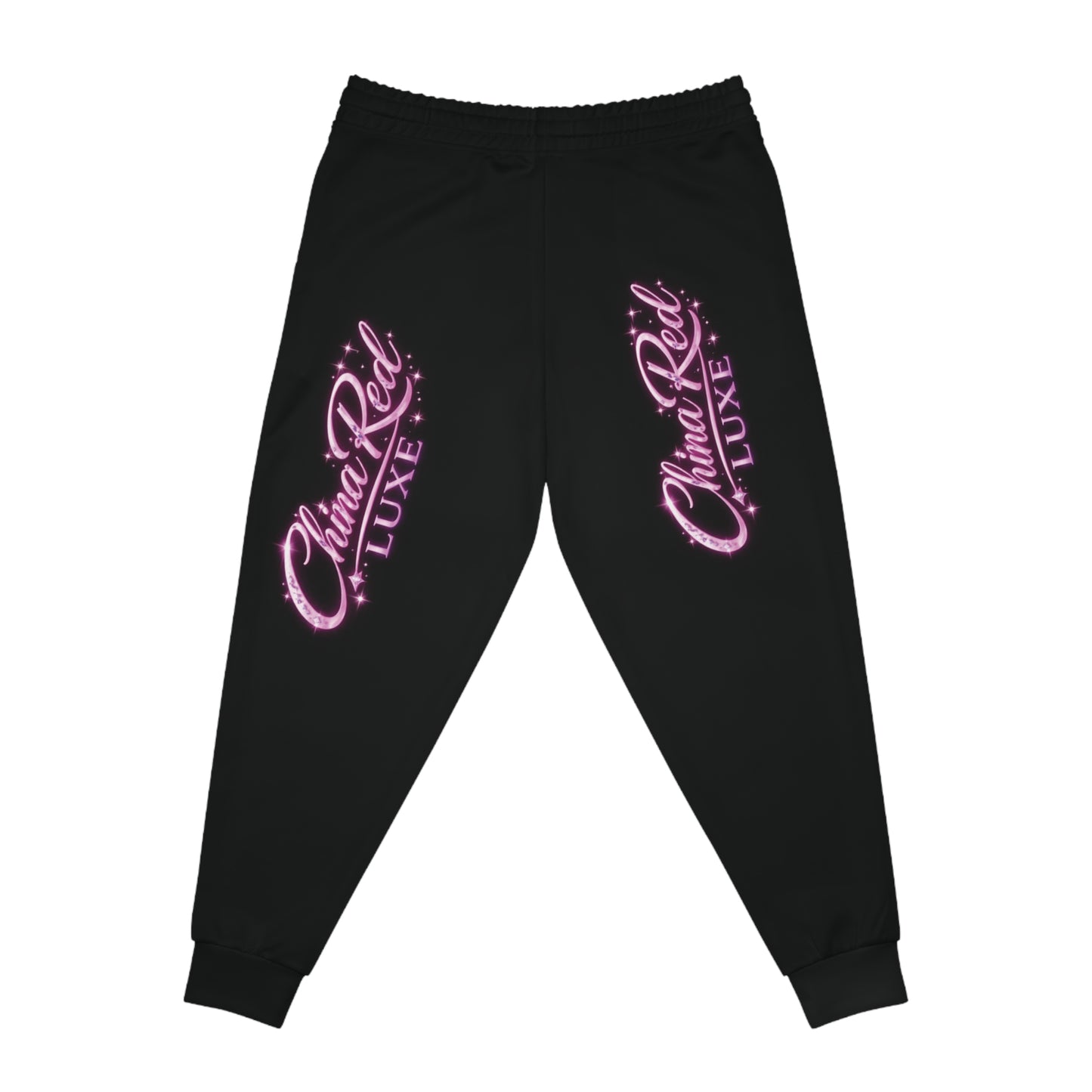 China Red Luxe Hustle Joggers